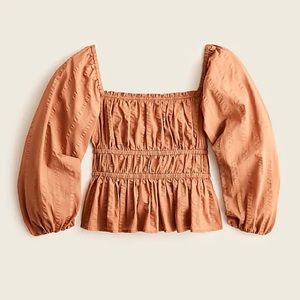 NWT - J. CREW Puff Sleeve Texture Cotton Top